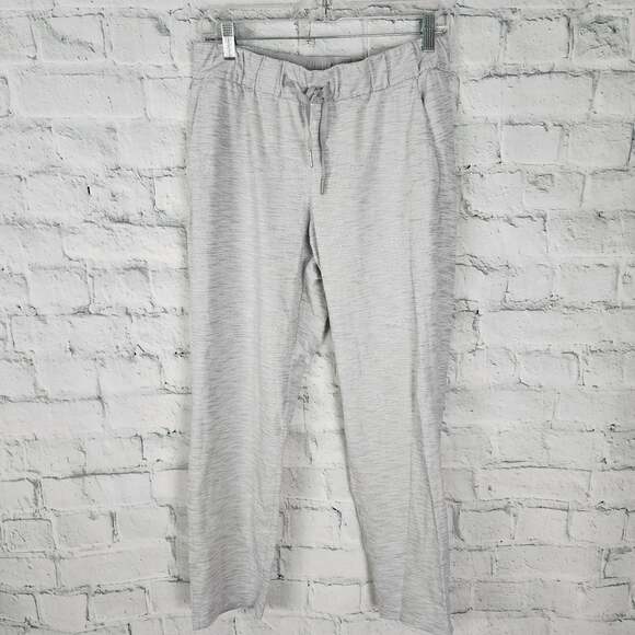 Lululemon on the fly athletic Pants Sz 8 striped pockets string waist A18C - Picture 1 of 4